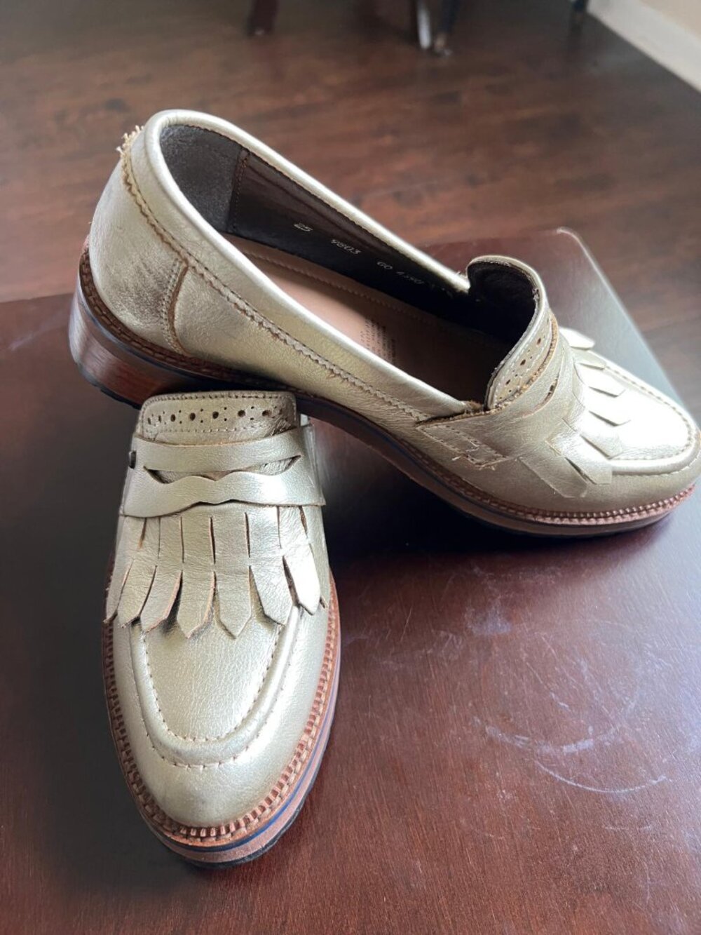 Leather loafers woman